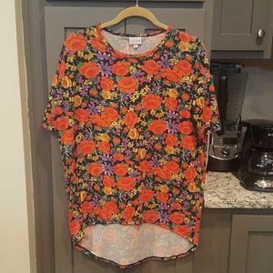 LuLaRoe Irma XXS Rare Rose Flower Pattern Irma